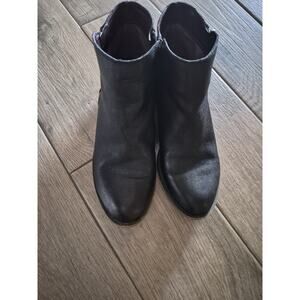 Kensie Ghita Women’s Black Leather Ankle Boots with Side Zip Size 7M